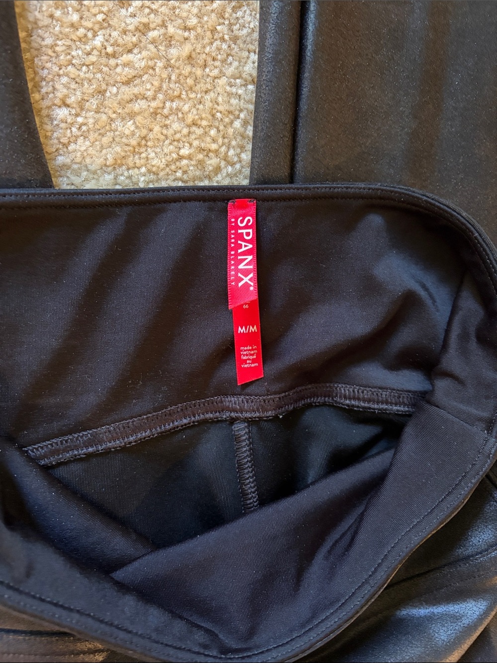 SPANX Black Faux-Leather Leggings - Picture 3 of 3